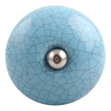 Blue And  Black Crackle Ceramic Wine Stopper 